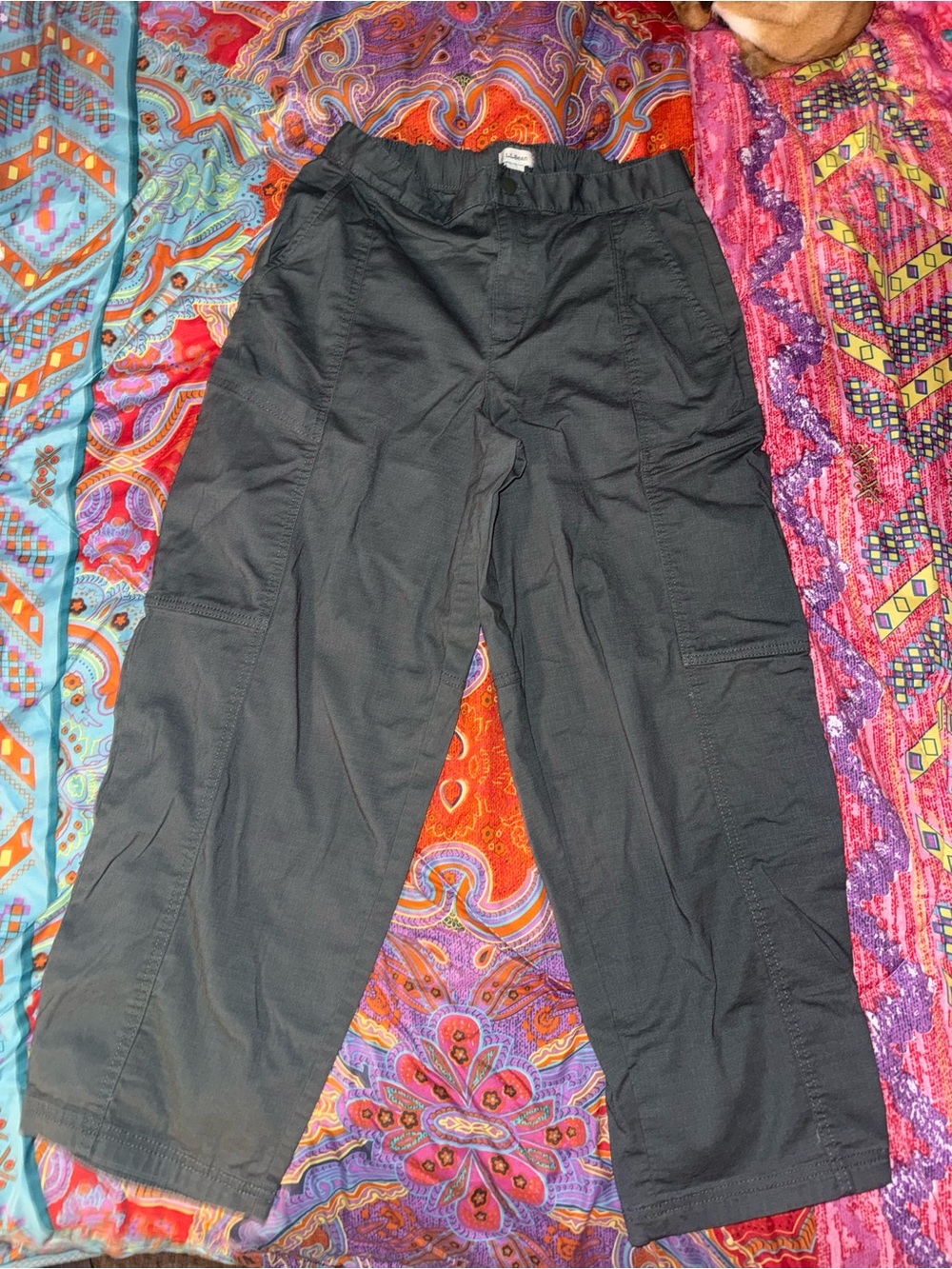 L.L. Bean Slate Gray Elastic Waist Cargo Pants